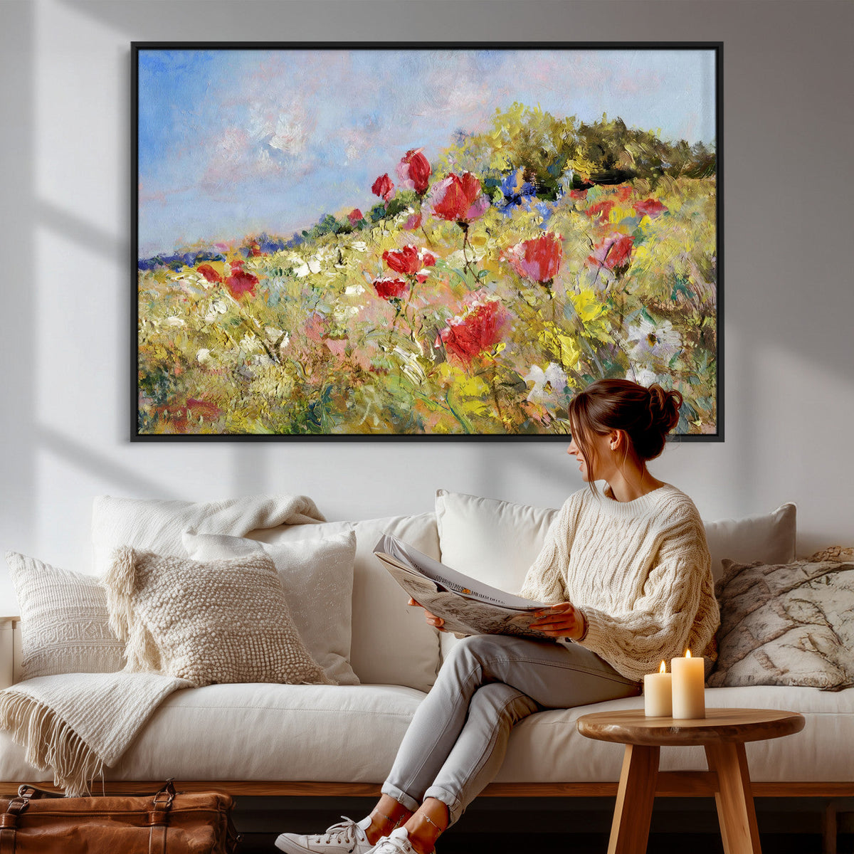 Abstract Mountain Landscape Wall Art Canvas Print – Textured