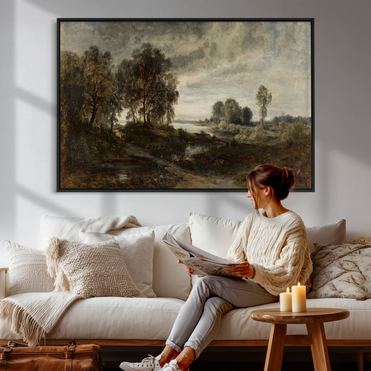 Adolf Dressler Landscape of the Oder River Wall Art Canvas