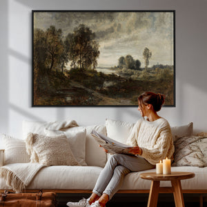 Adolf Dressler Landscape of the Oder River Wall Art Canvas