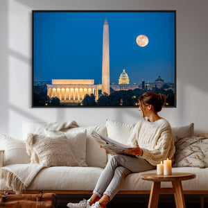 Washington DC Skyline Wall Art Canvas Print – Lincoln