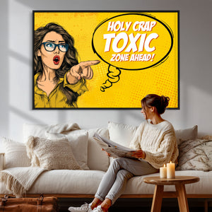 Pop Art Print Bathroom Sign Wall Art Canvas Print — Funny