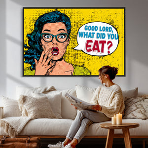 Pop Art Print Bathroom Sign Wall Art Canvas Print — Funny
