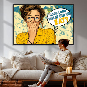 Pop Art Print Bathroom Sign Wall Art Canvas Print — Funny