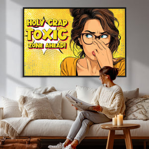 Pop Art Print Bathroom Sign Wall Art Canvas Print — Funny