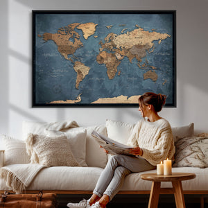 World Map Canvas Wall Art Canvas Print
