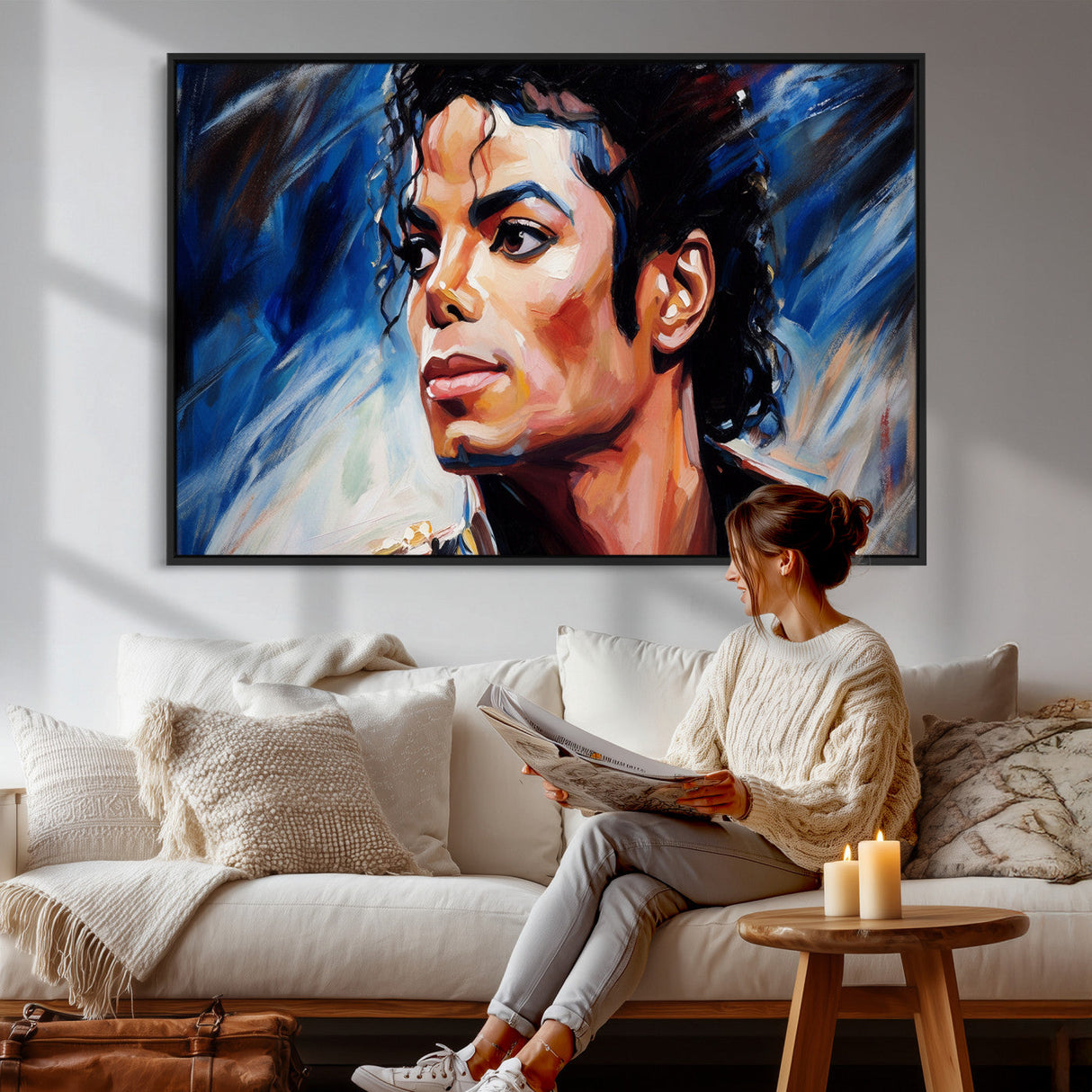 Abstract Michael Jackson Photo Wall Art Canvas Print