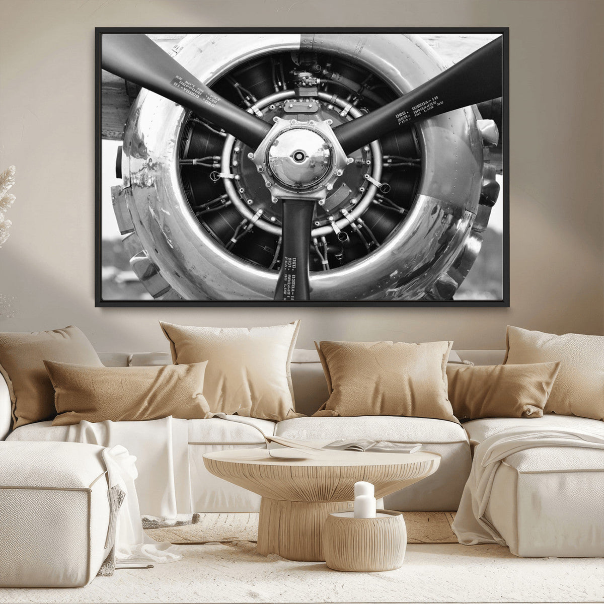 Vintage Airplane Wall Art Canvas Print