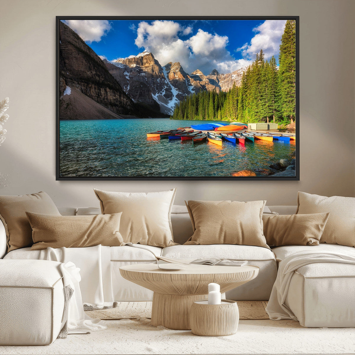 Moraine Lake 3-Panel Wall Art, Majestic Mountain and Lake