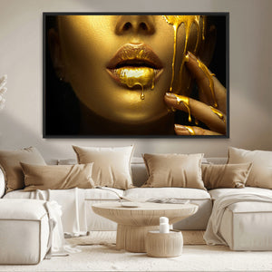 Gold and Women Wall Art Canvas Print