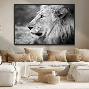 Lion Wall Art Canvas Print – Framed Majestic Wildlife