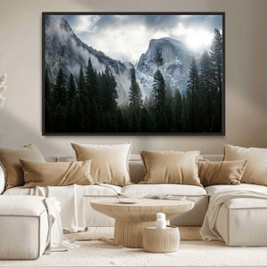 Yosemite National Park El Capitan Foggy Mountain Wall Art |