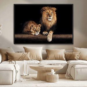 Lion Canvas Wall Art – Majestic Animal Print Artwork for