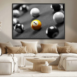 Wall Art Pool Table and Balls Canvas Print