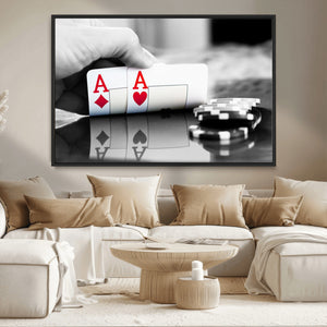 Aces Poker Art Poker Game Wall Art Canvas Print