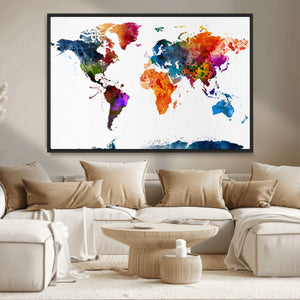 World Map Canvas Print – Detailed Map of the World Wall Art