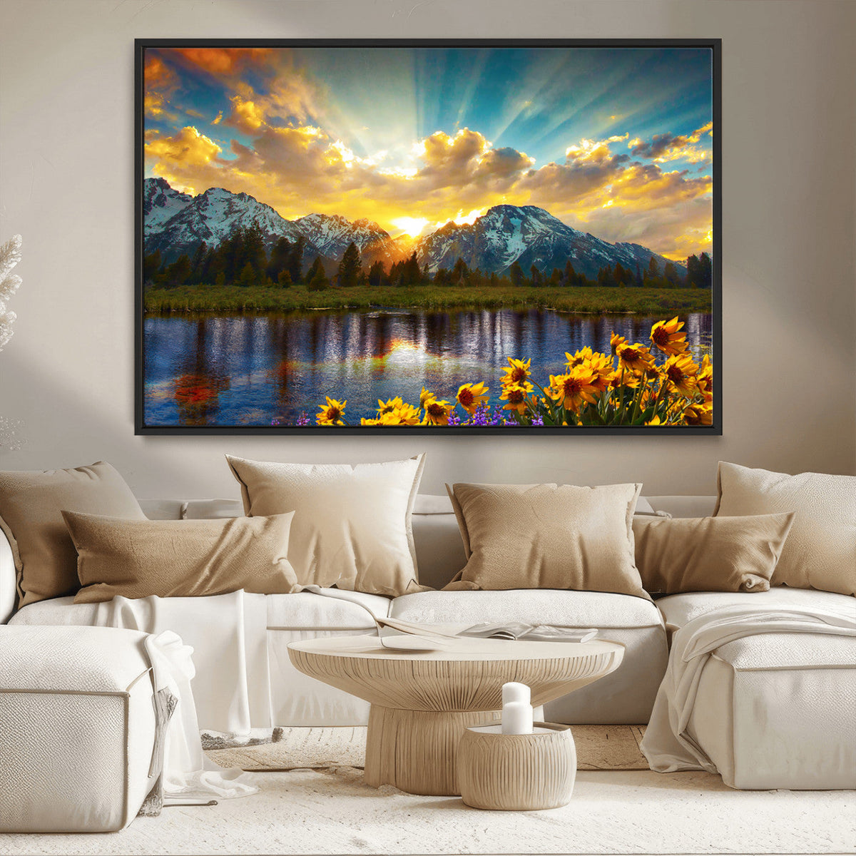 Grand Teton Park Sunrise Wall Art – Vibrant Landscape Canvas