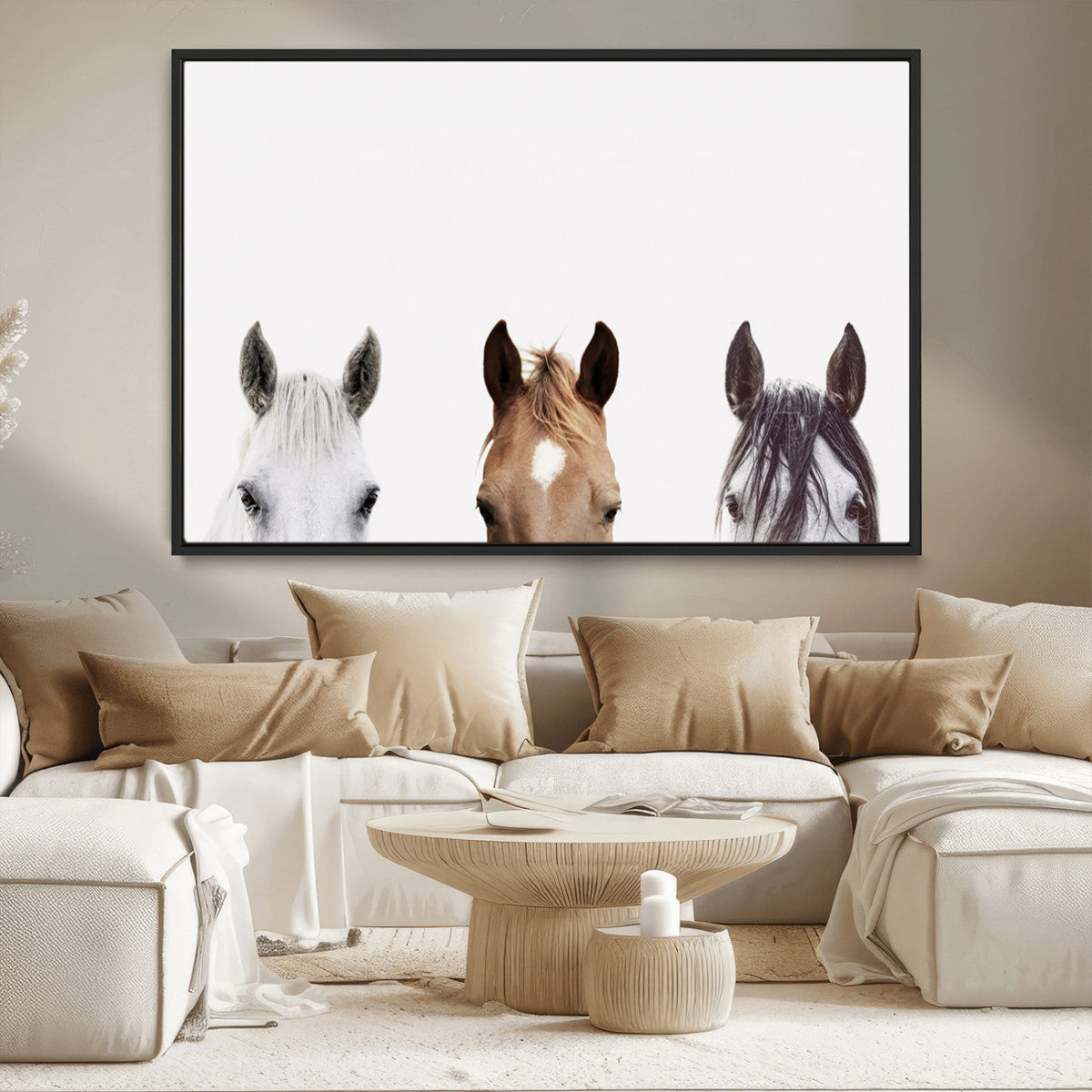 Horse Prints Set, Set of 3 Horse Wall Art, Horses Portraits,