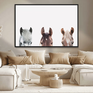 Horse Wall Art - Minimalist Horse Triptych Wall Art – Modern