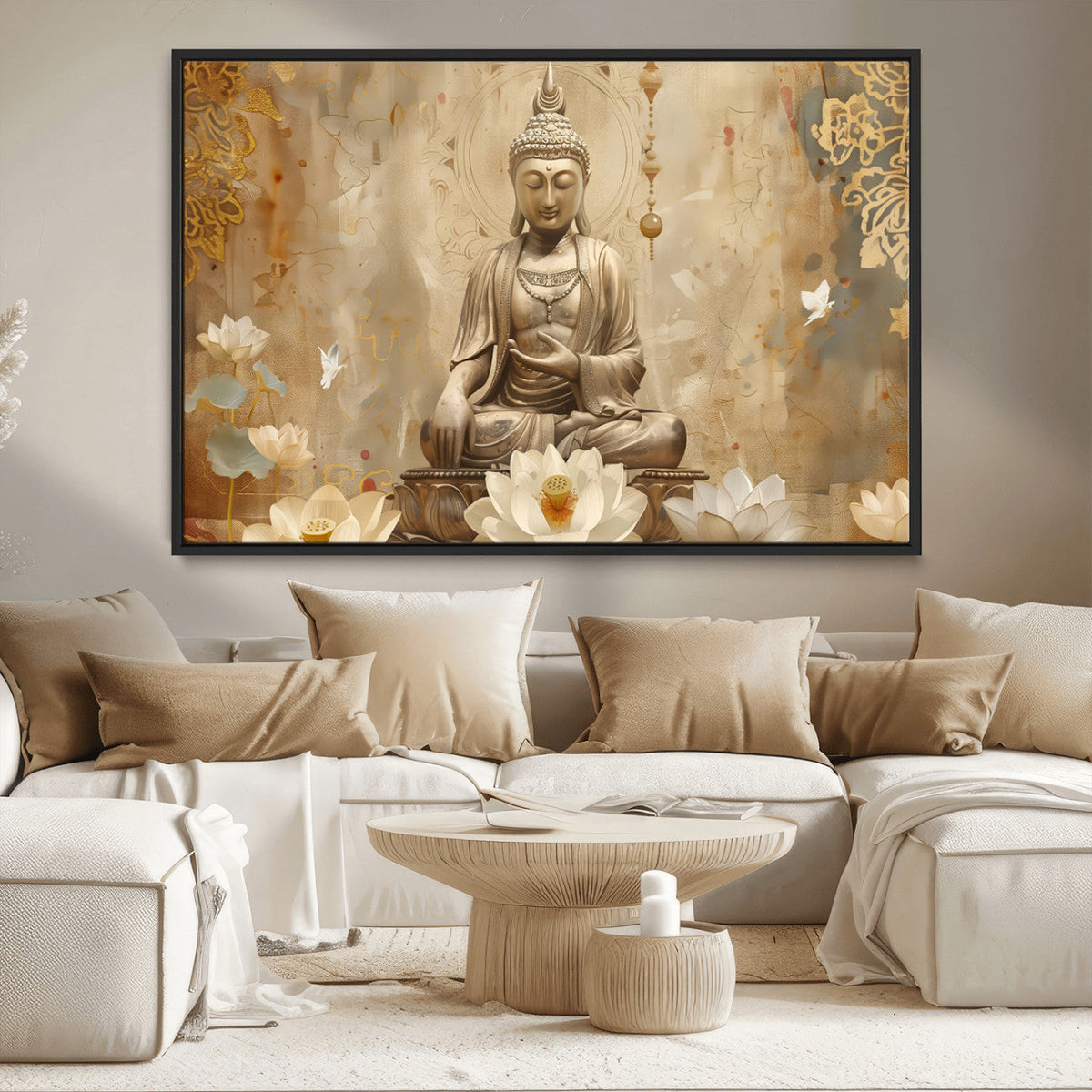 Buddha Wall Art Canvas Print, Buddha Meditation Room Decor,