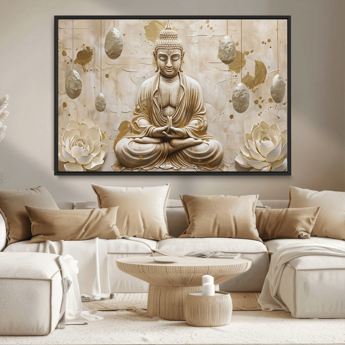 Serene Buddha Wall Art | Yoga Room Decor and Meditation Wall