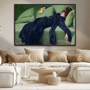 Decadent Girl by Ramon Casas Wall Art Canvas Print, Framed