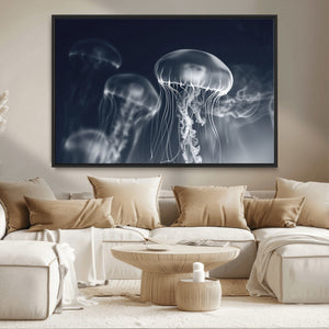 Jellyfish Wall Art Canvas Print, Modern Abstract Jellyfish