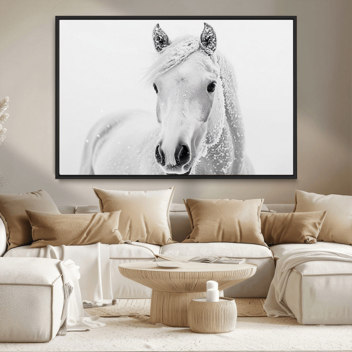 Majestic White Horse Wall Art | Ready to Hang and Framed |