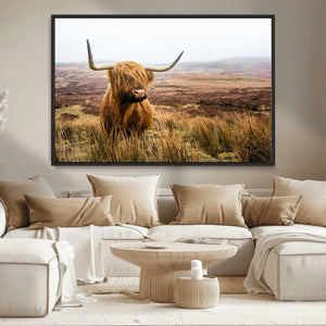 Scottish Highland Cow Canvas Wall Art – Rustic Farmhouse