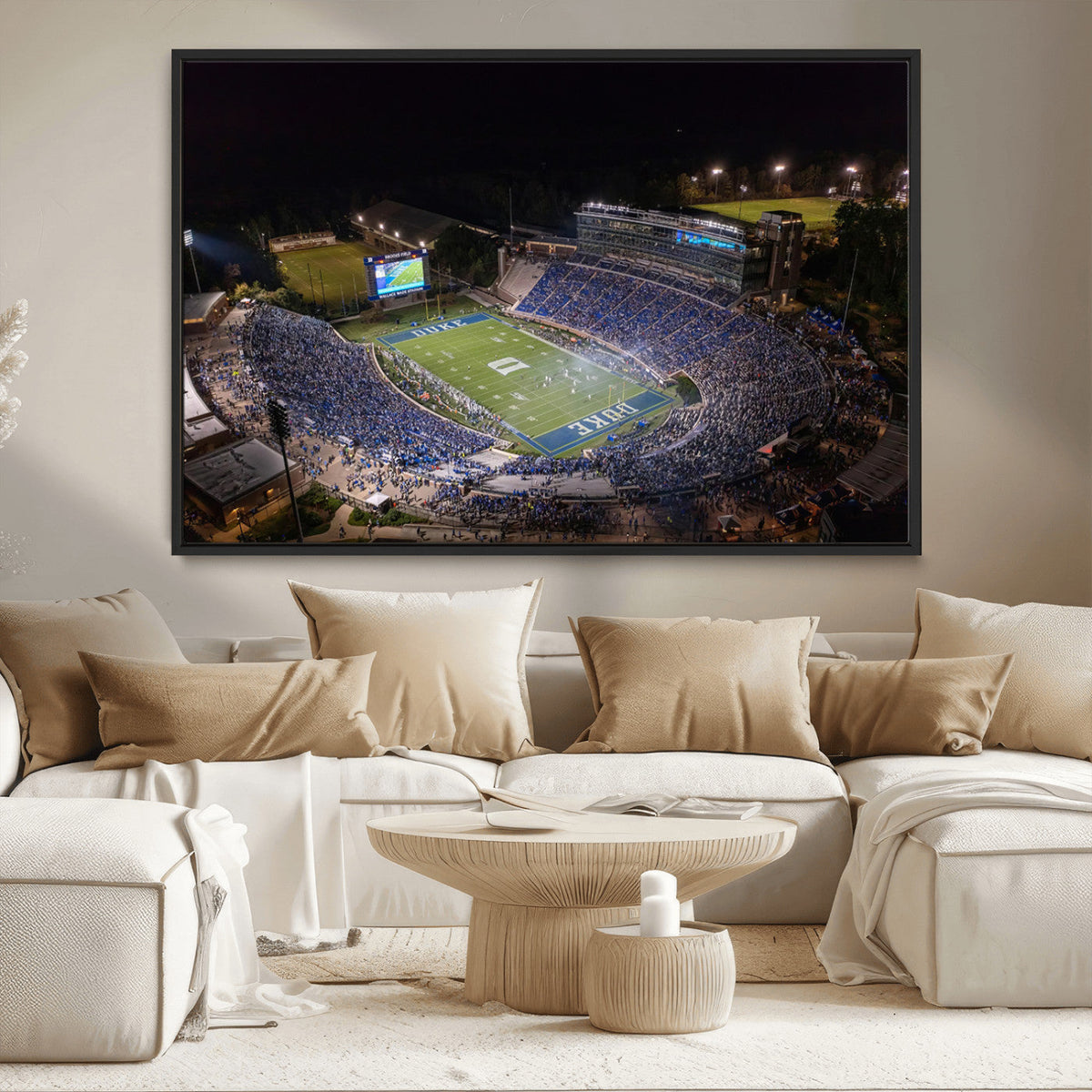 Duke University Blue Devils Football Print Canvas - Durham