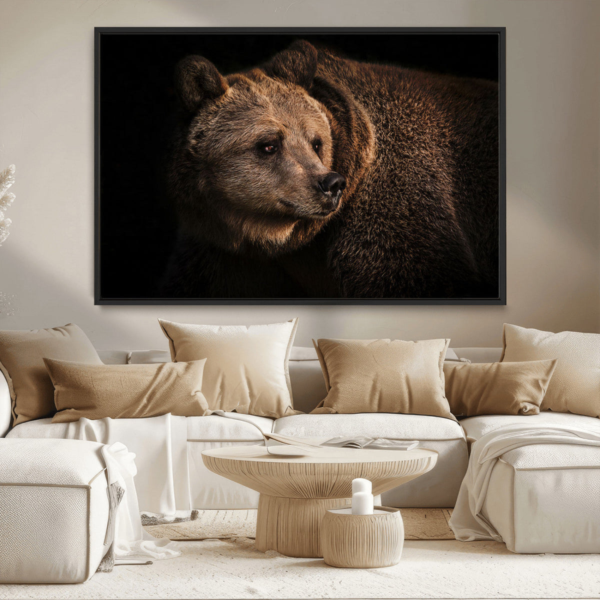 Wild Grizzly 399 Bear Canvas Wall Art Print, Bear Animal