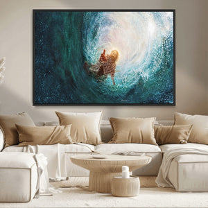 Powerful Jesus Canvas Print - Hand of Salvation,