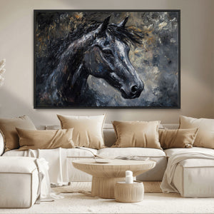 Large Abstract Horse Wall Art Canvas Print | Farmhouse Wall