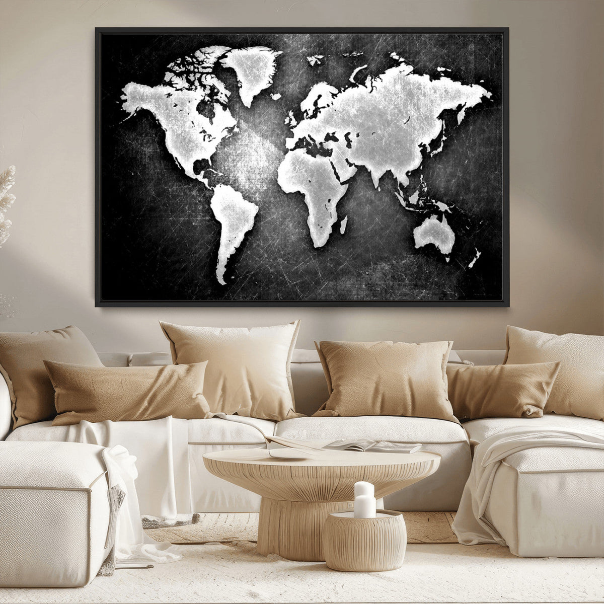 World Map Wall Art Canvas Print – Framed Wall Art for