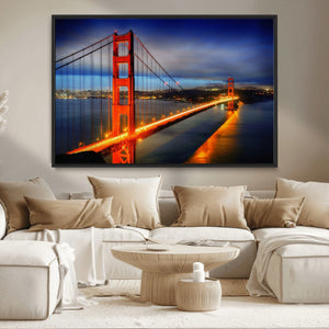 Large Wall Art San Francisco Canvas Print - Wonderful Golden
