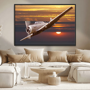Old War Plane Wall Art Canvas Print