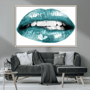Blue Lips Wall Art Canvas Print