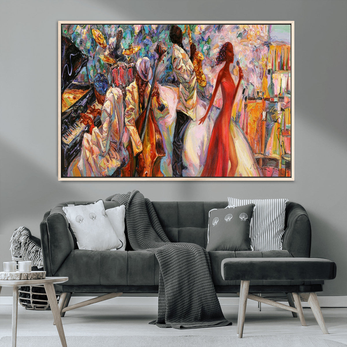 Abstract Afro American Jazz Canvas Wall Art | Music-Inspired