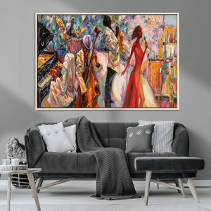 Abstract Afro American Jazz Canvas Wall Art | Music-Inspired