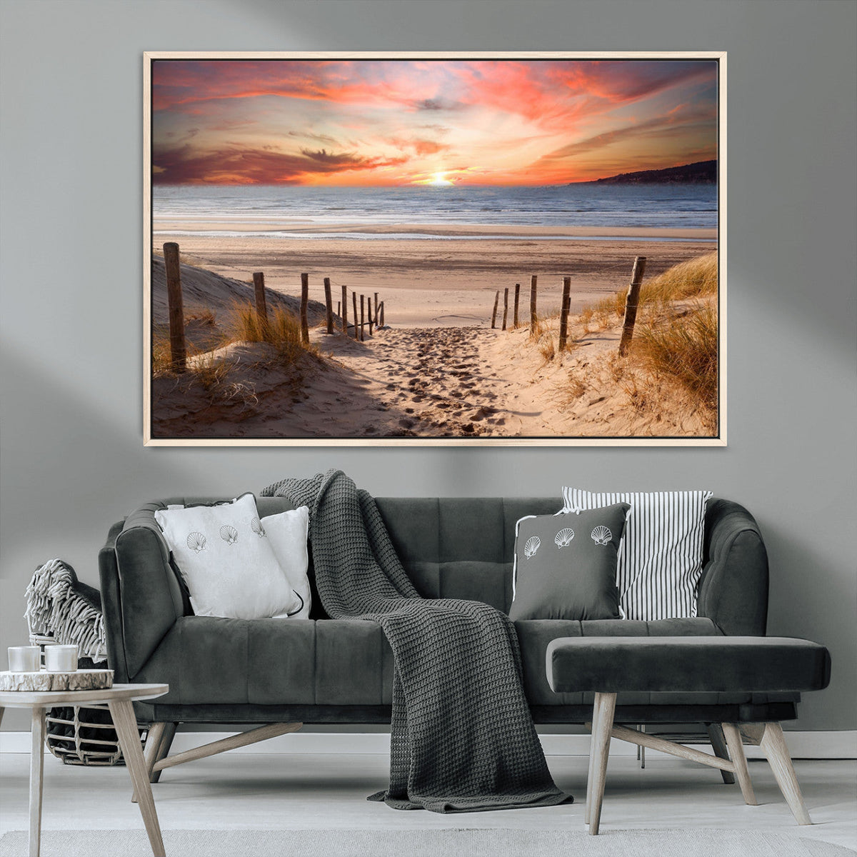 Sunset on the Sea Wall Art Canvas Print