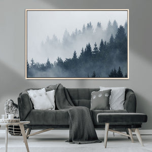 Foggy Pine Forest Wall Art Canvas Print