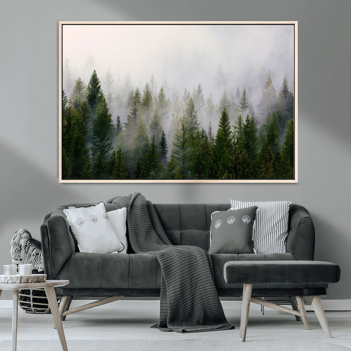 Forest Wall Art Canvas Print | Foggy Forest Wall Art | Pine