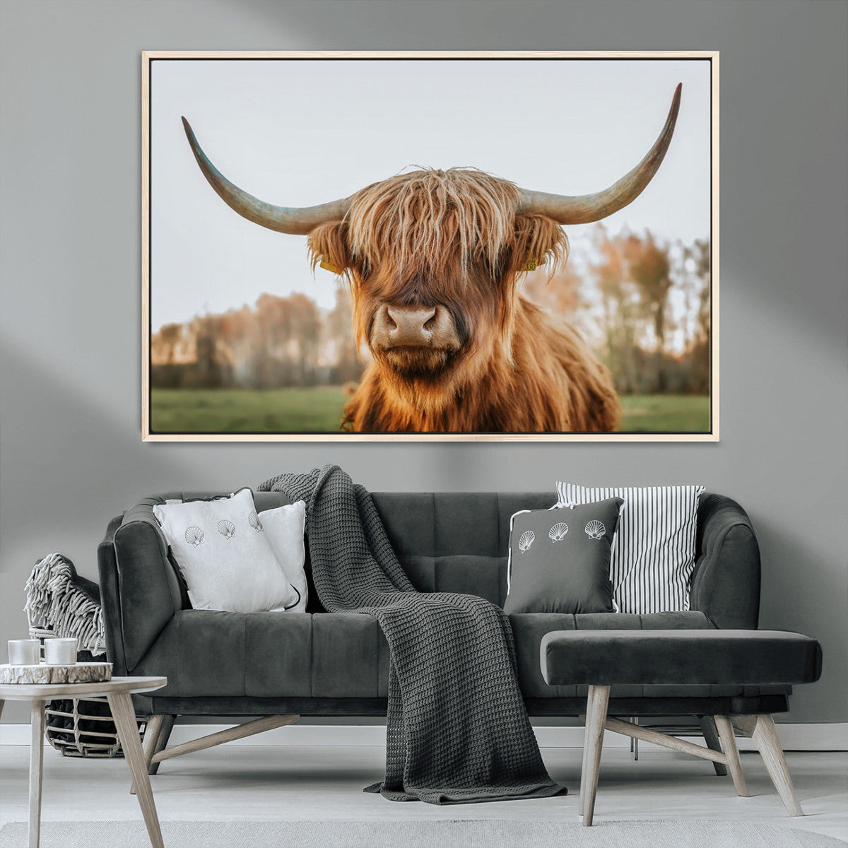 Highland Cow Animal Scottish Cattle Art Print Farmhouse Wall