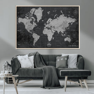 World Map Canvas Print – Detailed Map of the World Wall Art