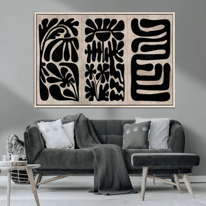 Canvas Print Wall Art Abstract Art Boho, Framed Boho Art