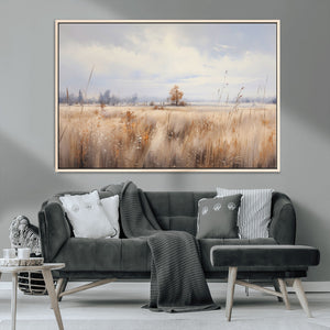 Golden Fields Wall Art Print Canvas – Serene Landscape of