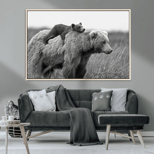 Bear and Cub Wall Art Canvas | 399 Bear Cub