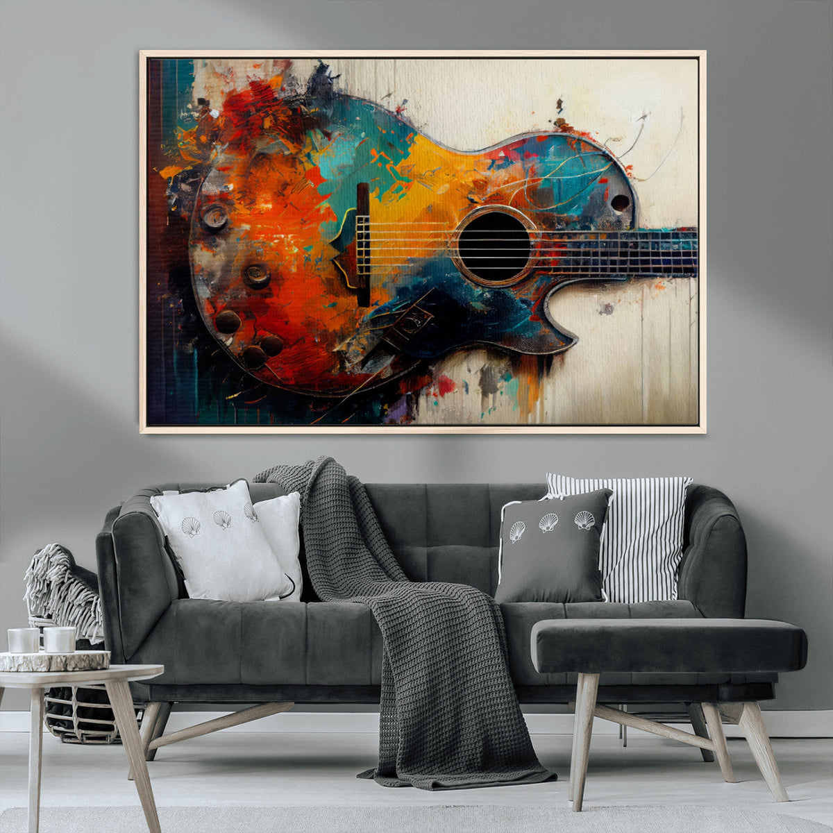 Abstract Guitar Wall Art Canvas | Vibrant Music-Inspired Art