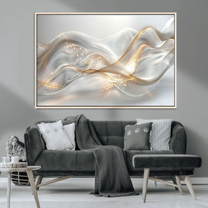 Abstract art Grey and Gold Lines Wall Art