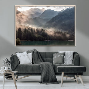 Foggy Mountain Canvas Print Forest Wall Art