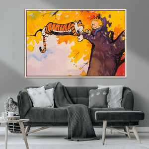 Calvin and Hobbes Tree Scene Canvas Print | 3 Panel Large